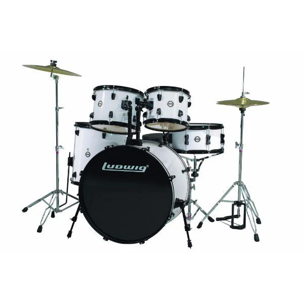 Ludwig 5 Piece Accent Drive Drum Set with Hardware & Cymbals