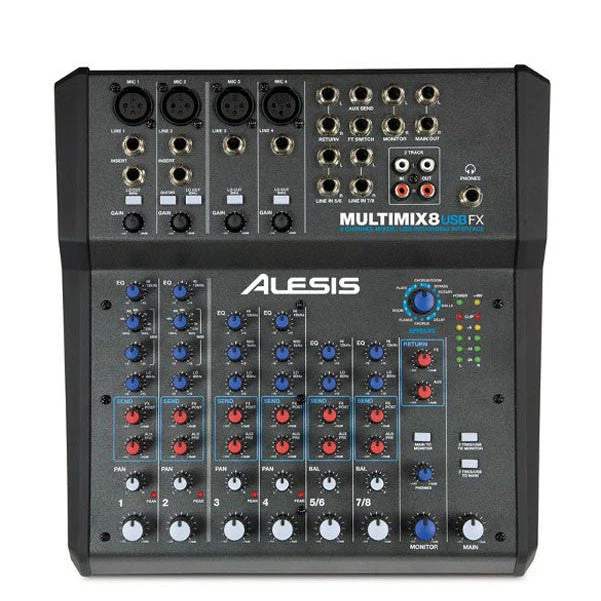 Alesis MultiMix 8 USB FX 8-Channel Mixer with Effects & USB Interface