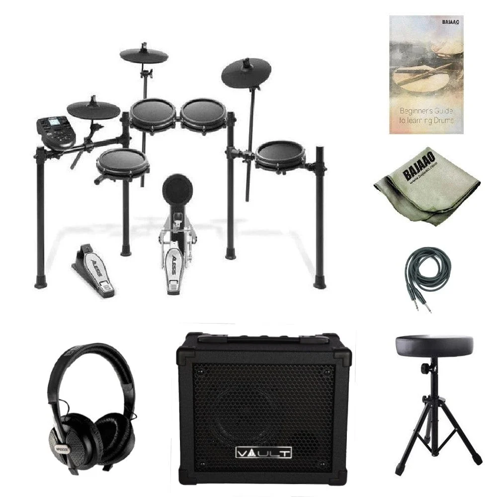 Alesis Nitro Meshkit Eight Piece Electronic Drumkit Bundle - Image 6