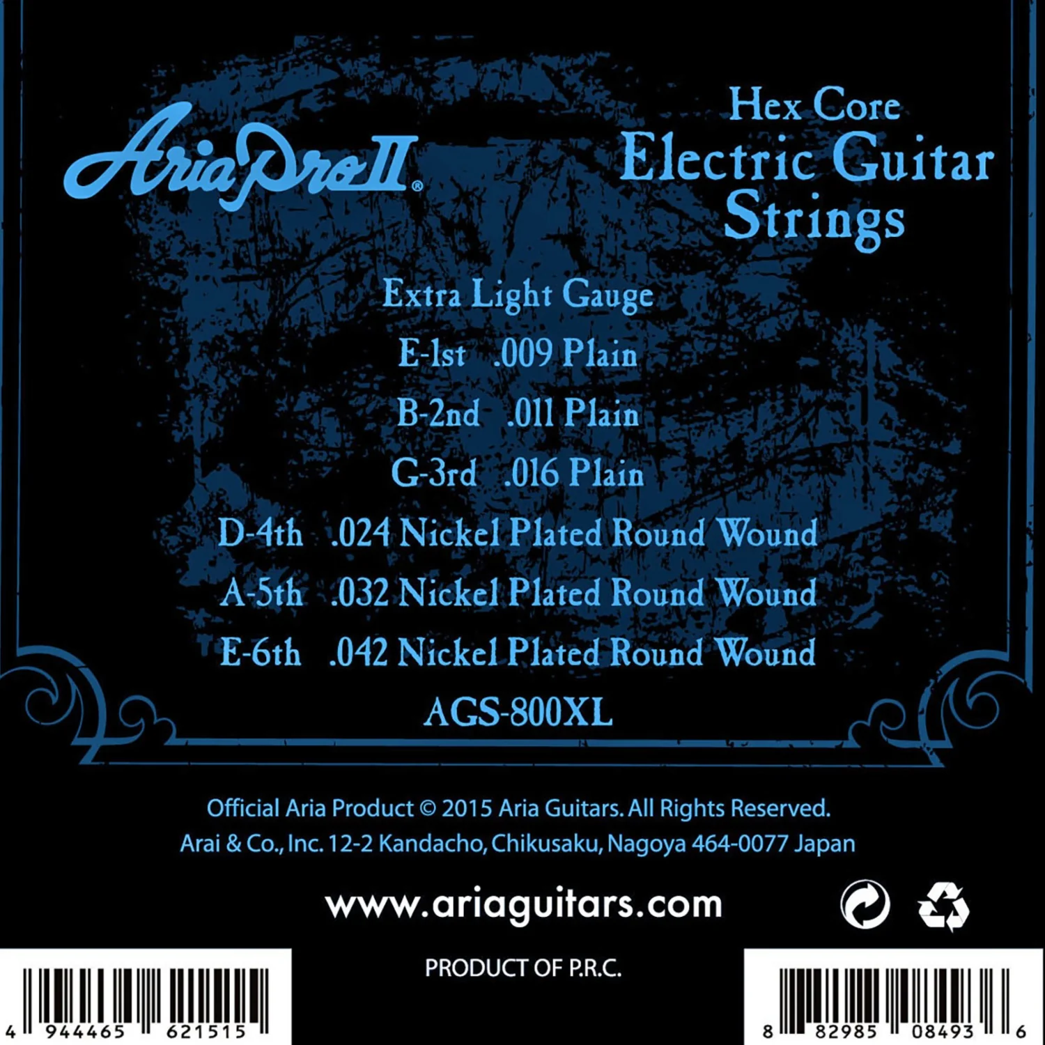 Aria AGS-800 Nickel Plated Round Wound Electric Guitar String - Image 5