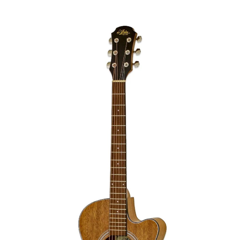 Aria FET M1 Cutaway Electro Acoustic Guitar With 4 Band EQ + Tuner - Natural - Image 3