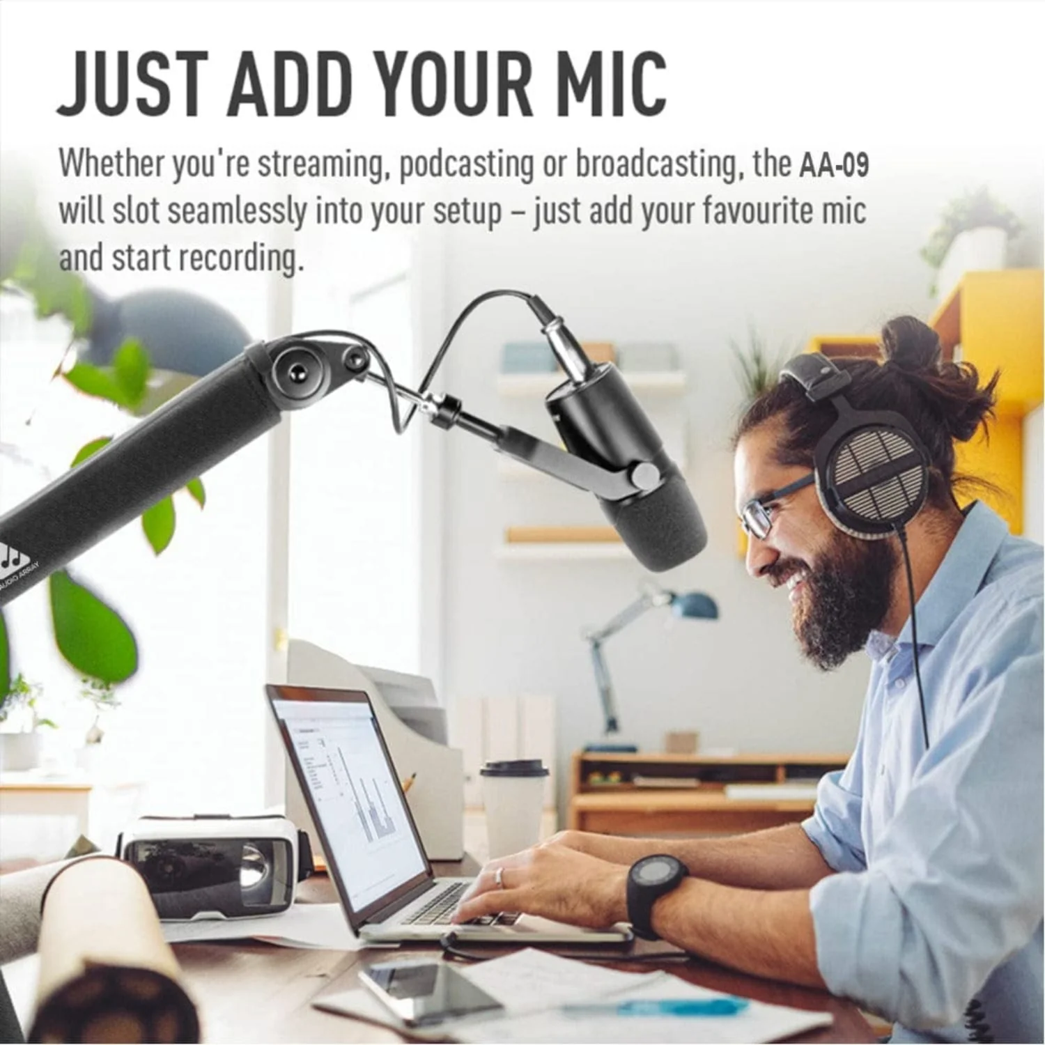 Audio Array AA-10 Long Springless Microphone Arm Stand - Image 2