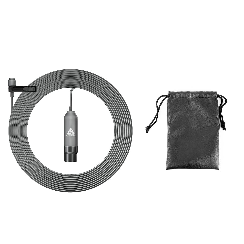 Audio Array AM-C15 All Metal Condenser Collar Microphone with XLR Audio Connector with Battery for DSLR & Smartphone