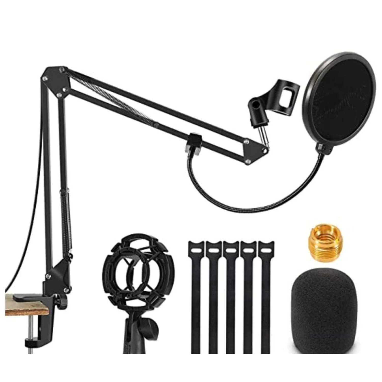 Audio Array AA-06 Microphone Boom Arm with Adjustable Suspension Scissor Arm Stand, Microphone Stand, Pop Filter