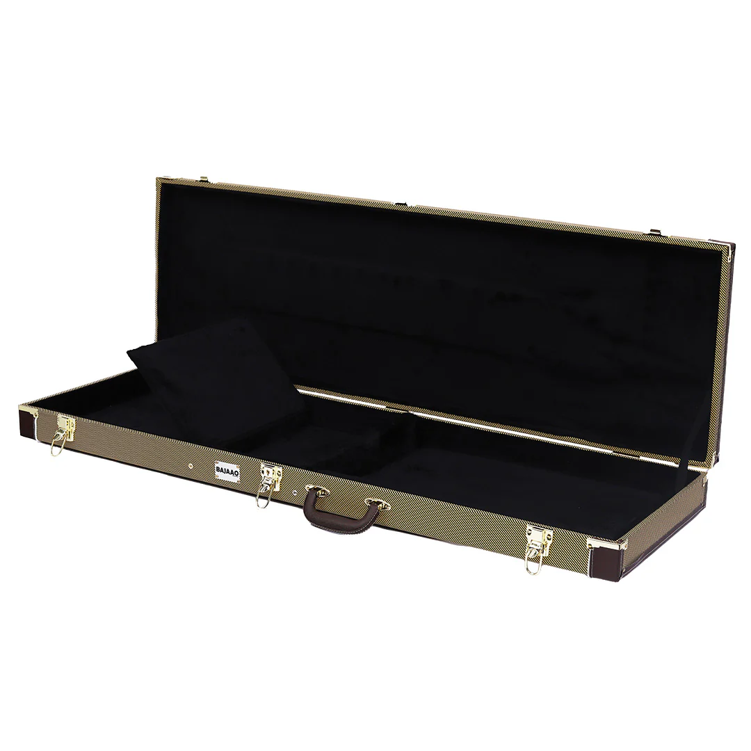 Bajaao Electric Bass Guitar Hardshell Case in Tweed - Open Box - Image 4