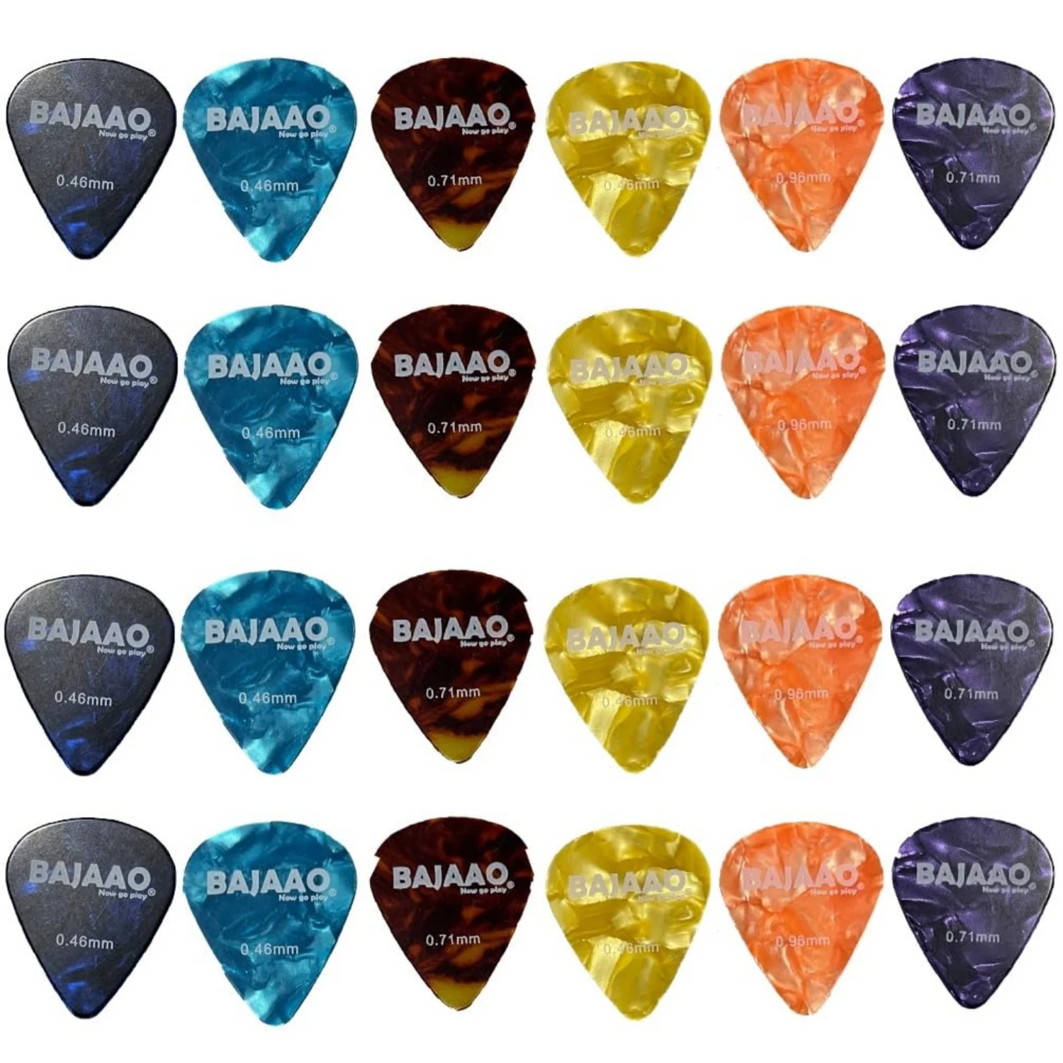 Bajaao Celluloid Guitar Pick Set of Various Thickness (0.46, 0.71, 0.96 mm) - Image 8