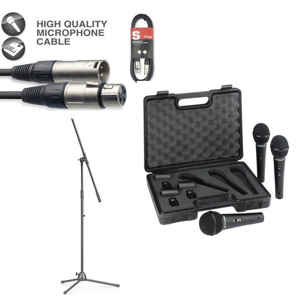 Behringer ULTRAVOICE XM1800S Set of 3 Dynamic Microphones Bundle