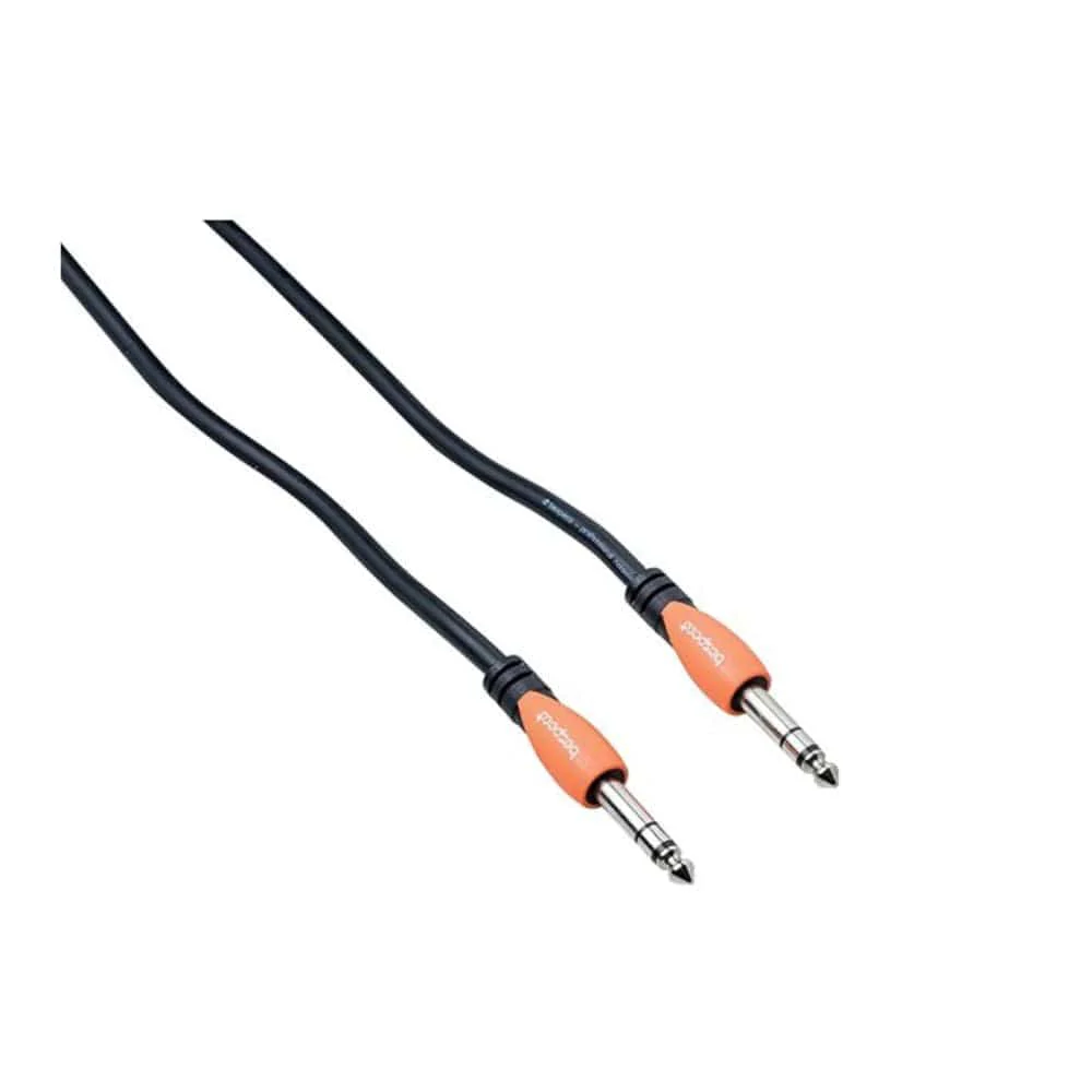 Bespeco 1/4inch St Jack - 1/4inch St Jack TRS Cable (Bl/Or 3')