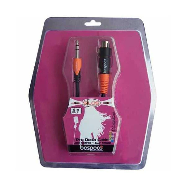 Bespeco SLSF600 Jack Stereo To XLR 3 Pole Female - 6 mtr
