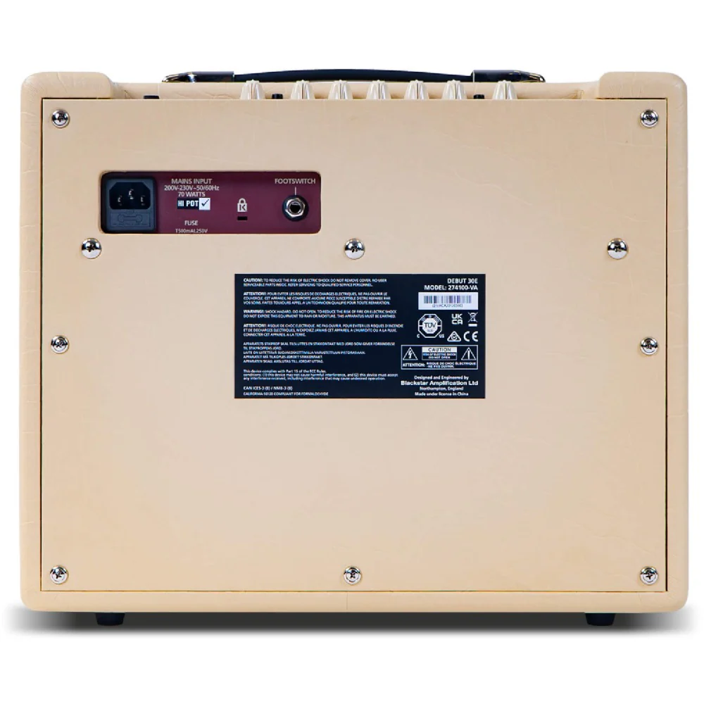 Blackstar Debut 30E Cream Oxblood Acoustic Guitar Amplifier - Image 7