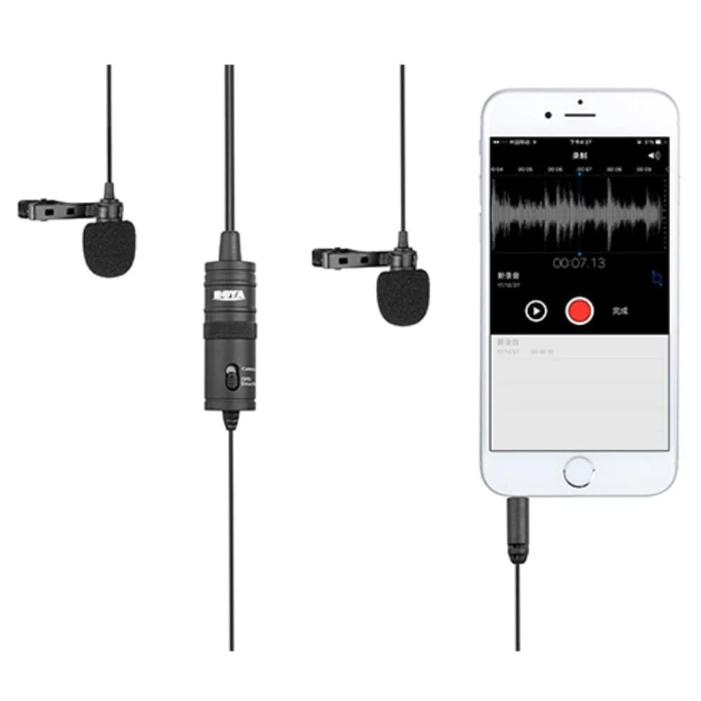 Boya BY-M1DM Dual Omni-Directional Lavalier Condenser Microphone - Open Box - Image 2