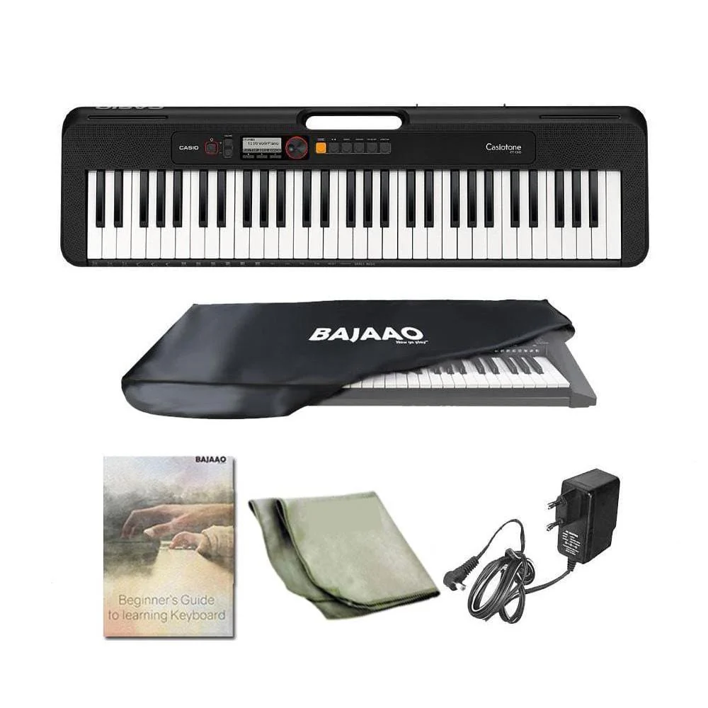 Casio Casiotone CT S200 61 Key Portable Keyboard with Adapter, Polishing Cloth, Dust Cover, Online Lessons, Warranty & Ebook