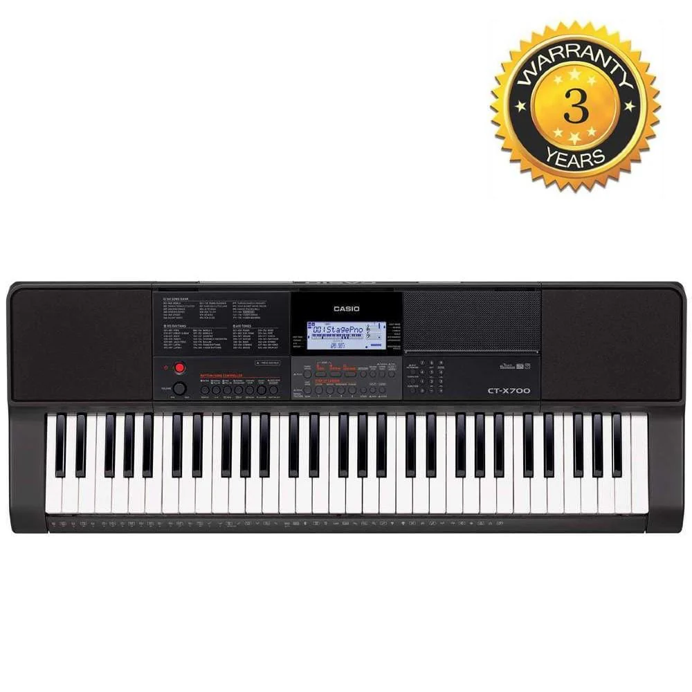Casio CT-X700 61-Key Portable Keyboard With Power Adapter, Gigbag, Stand, Cloth & Ebook - Image 2