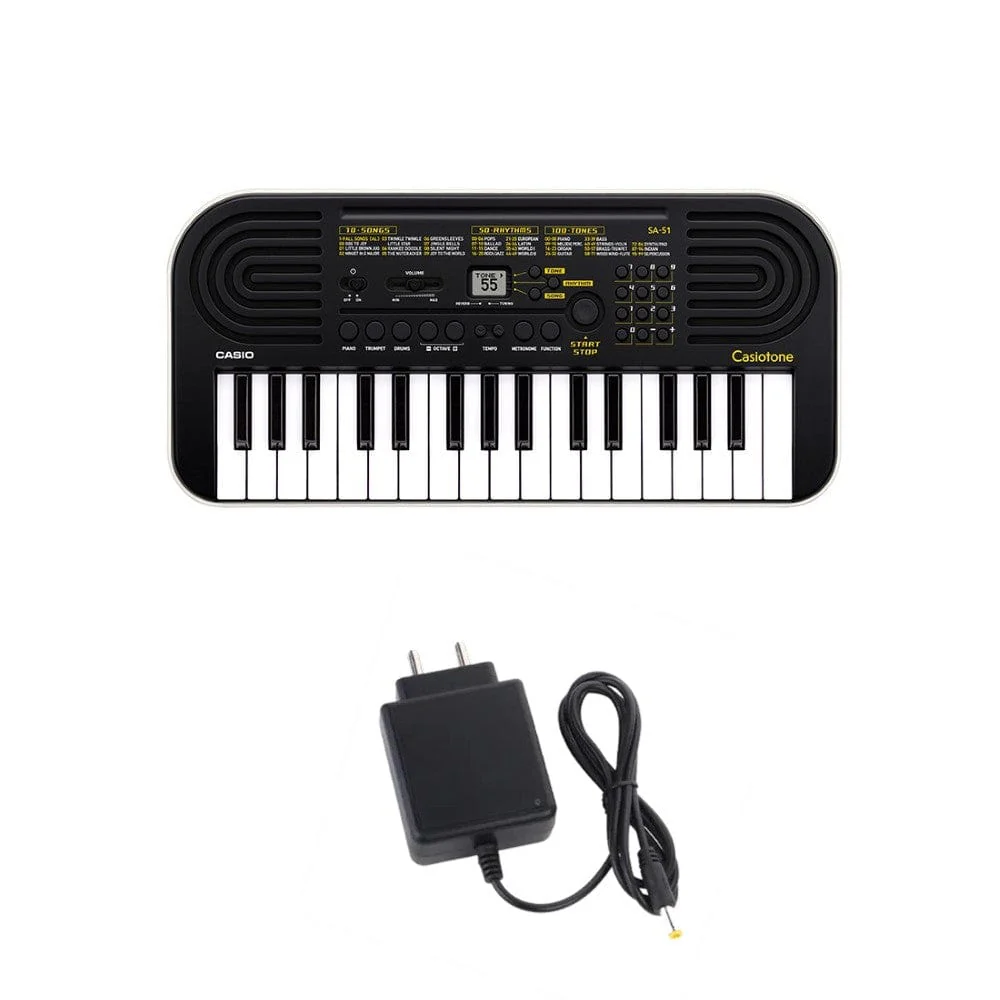 Casio SA-51 Casiotone 32 Key Kids Mini Portable Keyboard with Adapter, Polishing Cloth, Dust Cover, Online Lessons, Warranty & Ebook - Image 2