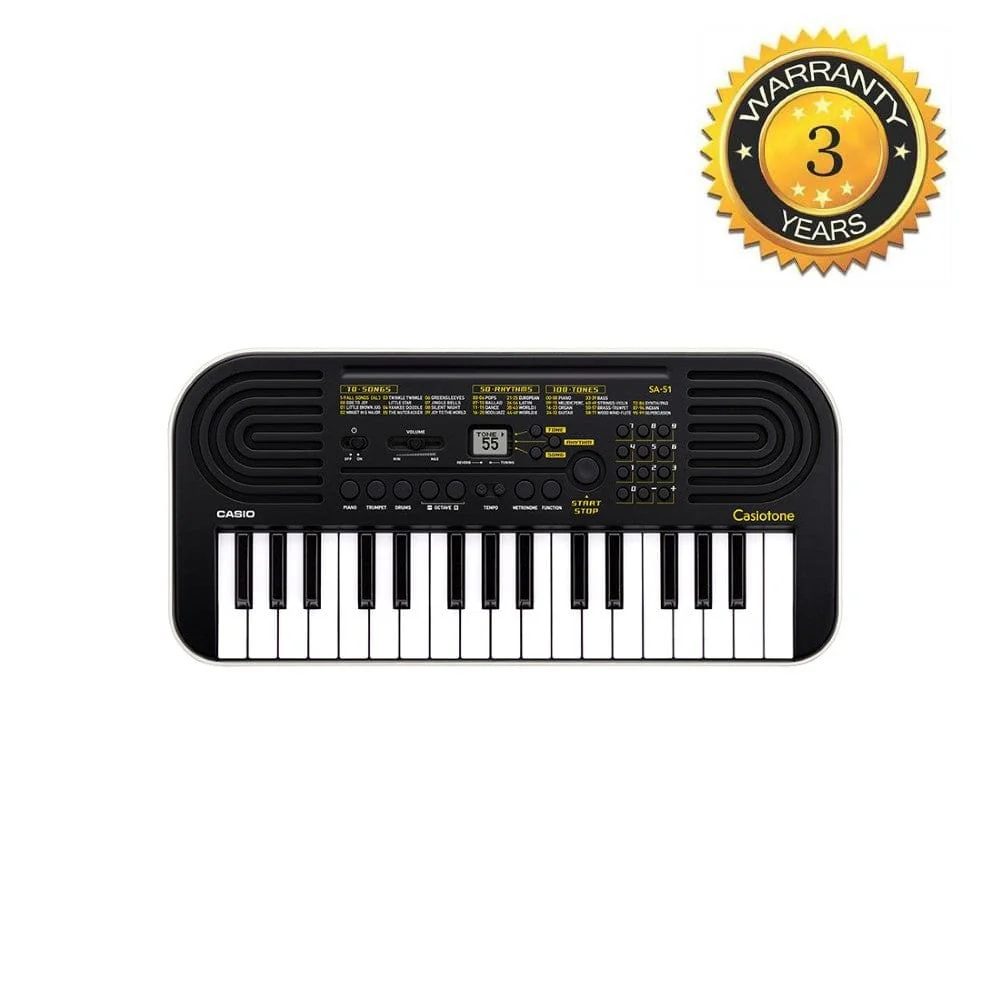 Casio SA-51 Casiotone 32 Key Kids Mini Portable Keyboard with Adapter, Polishing Cloth, Dust Cover, Online Lessons, Warranty & Ebook - Image 3