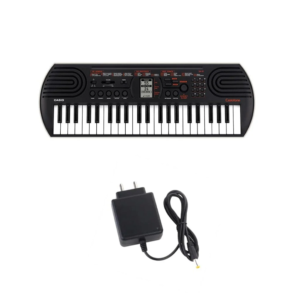 Casio SA-81 Casiotone 44 Key Kids Mini Portable Keyboard with Adapter