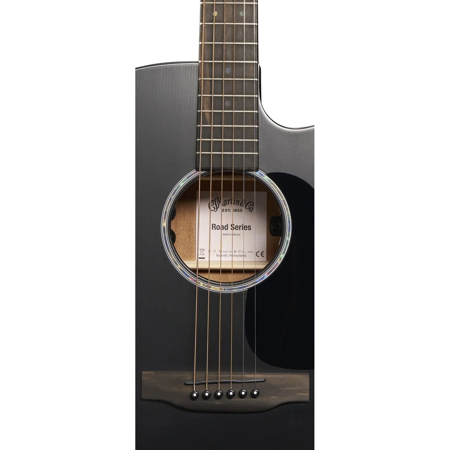 CF Martin DC-10E Modern Black Dreadnought Cutaway 6 String Electro Acoustic Guitar - Image 3