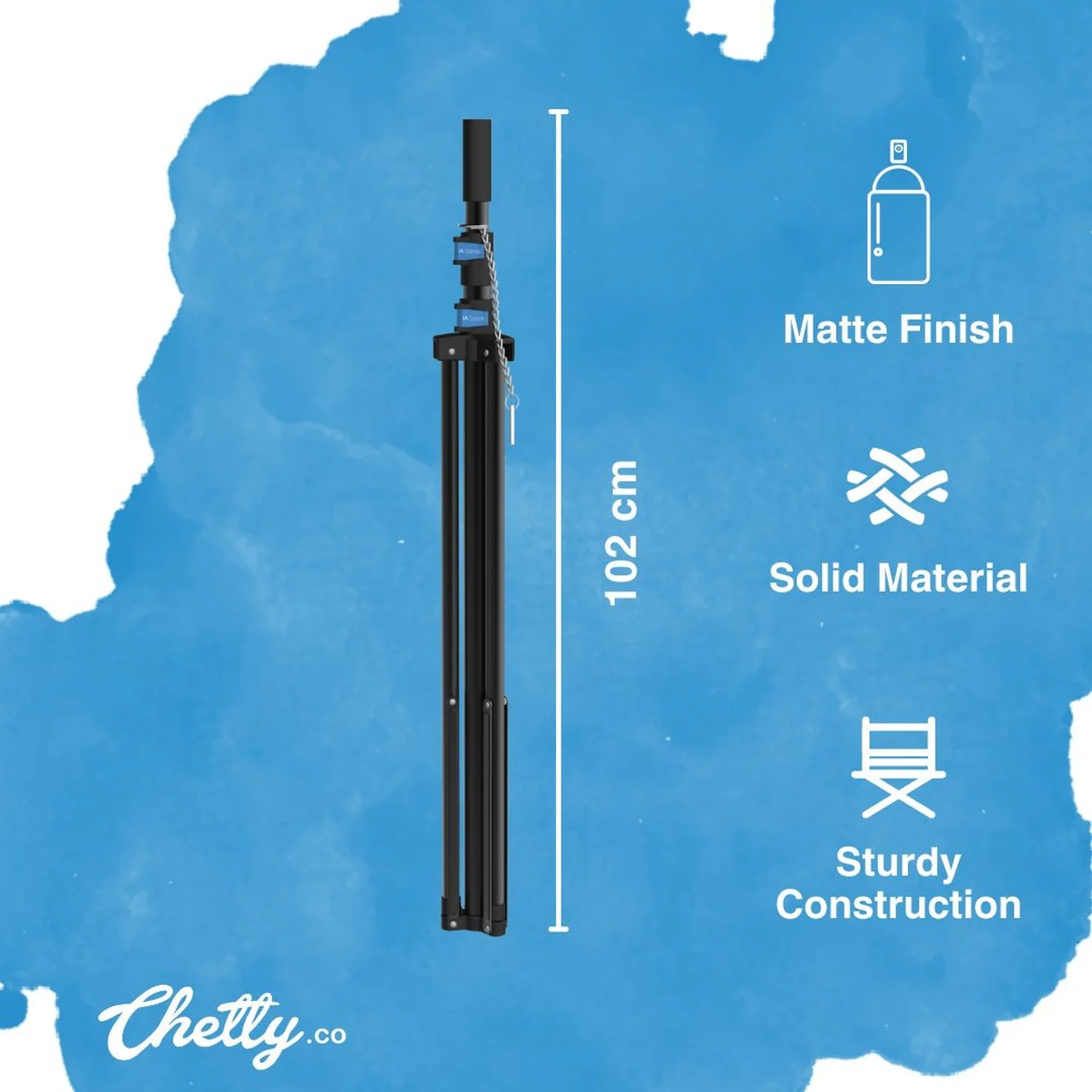 Chetty LS2 Collapsible Tripod Speaker Stand with Speaker Mount - Image 3