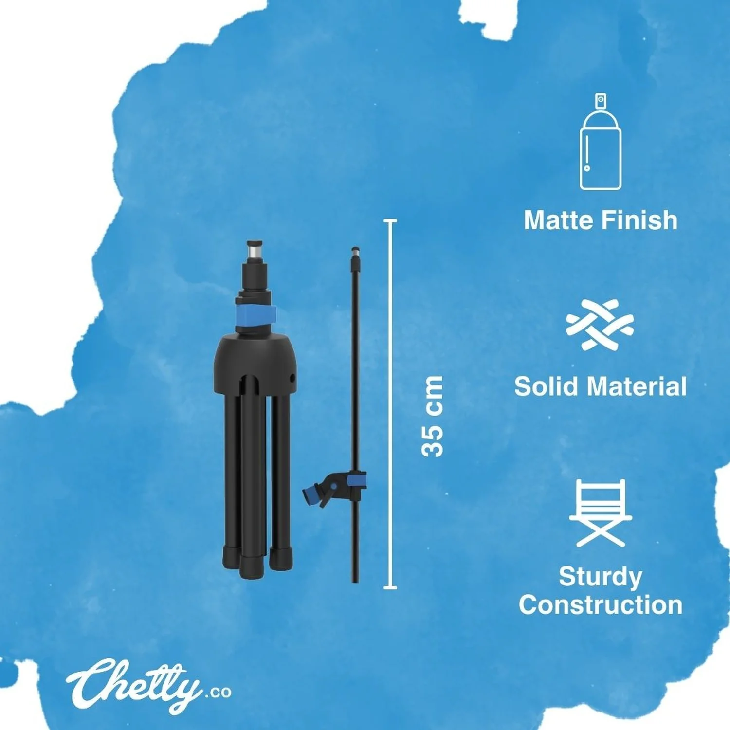 Chetty MT23 Mini Microphone Stand with Detachable Boom Arm - Image 3