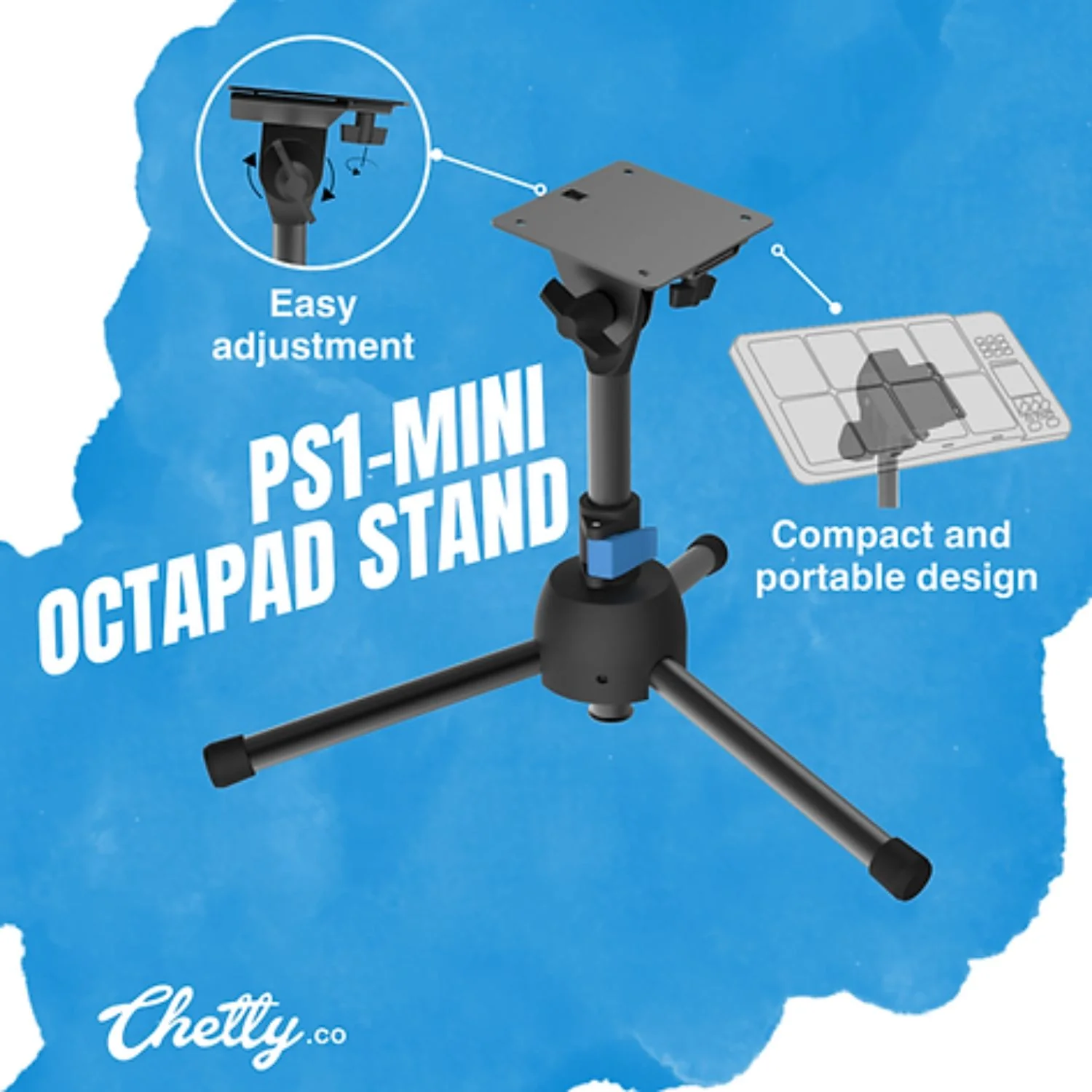 Chetty PS1 Collapsible Octapad Stand with Detachable Plate - Image 2