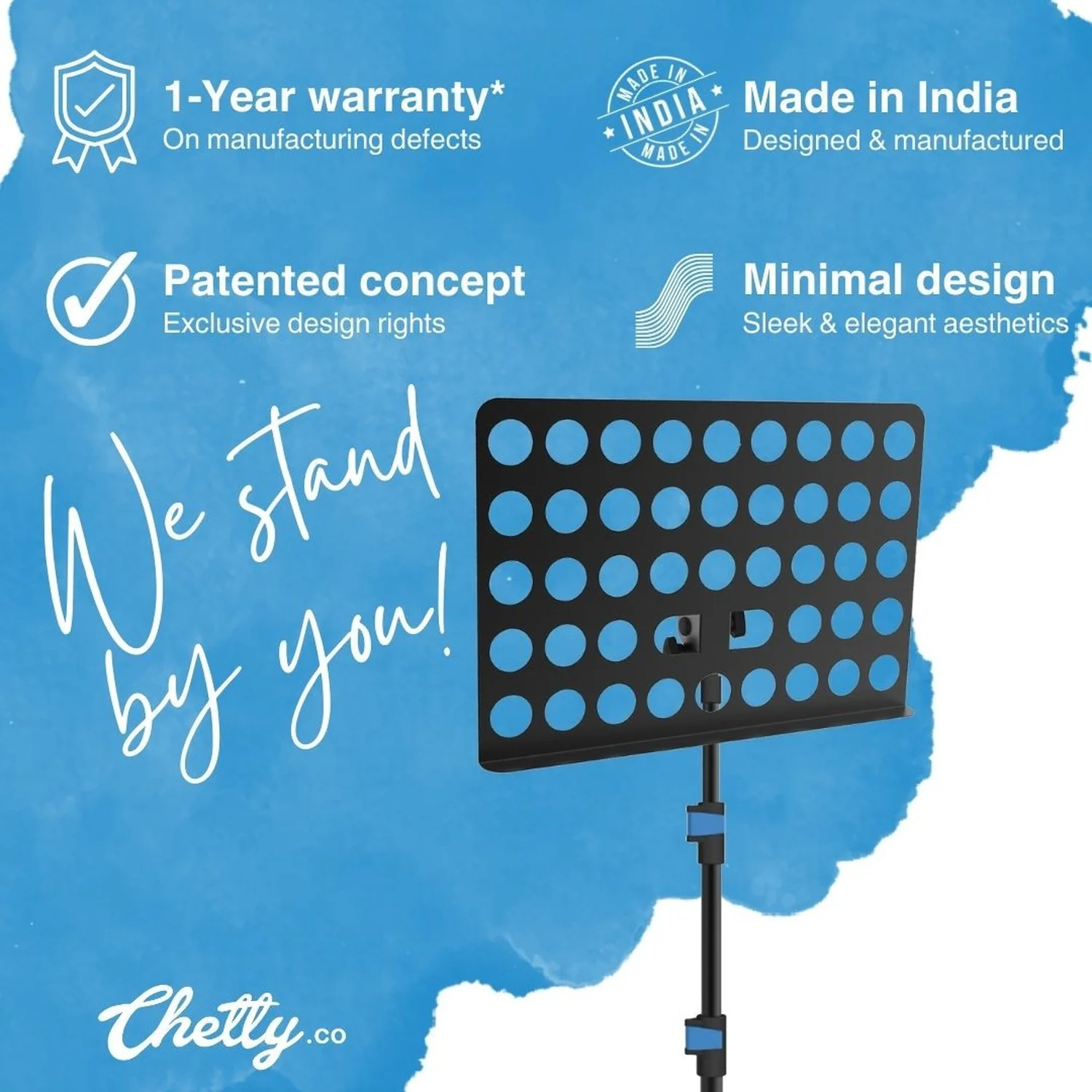 Chetty RT20 Collapsible Tripod Detachable Music Stand with Detachable Music Mount - Image 4
