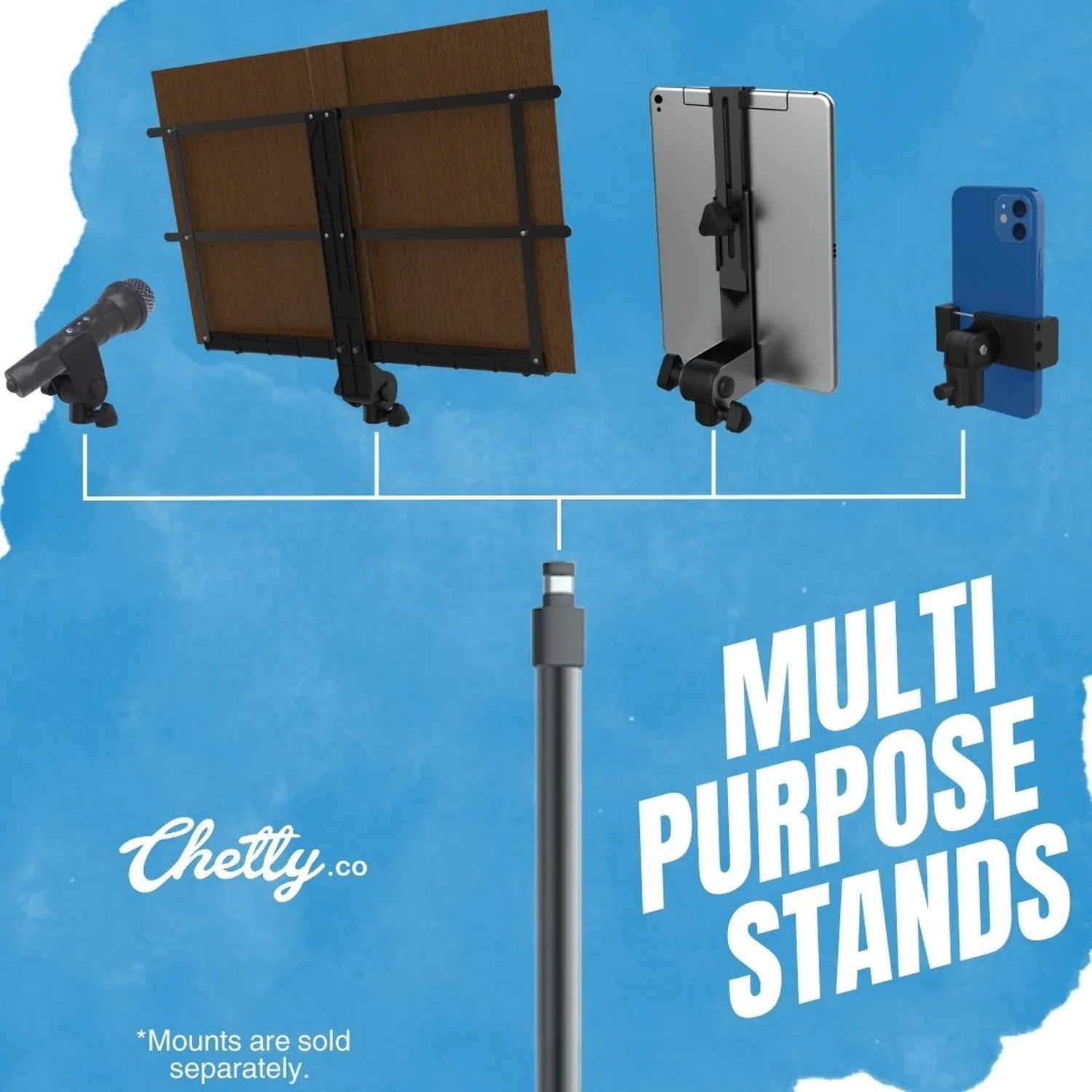 Chetty RT20 Collapsible Tripod Detachable Music Stand with Detachable Music Mount - Image 5