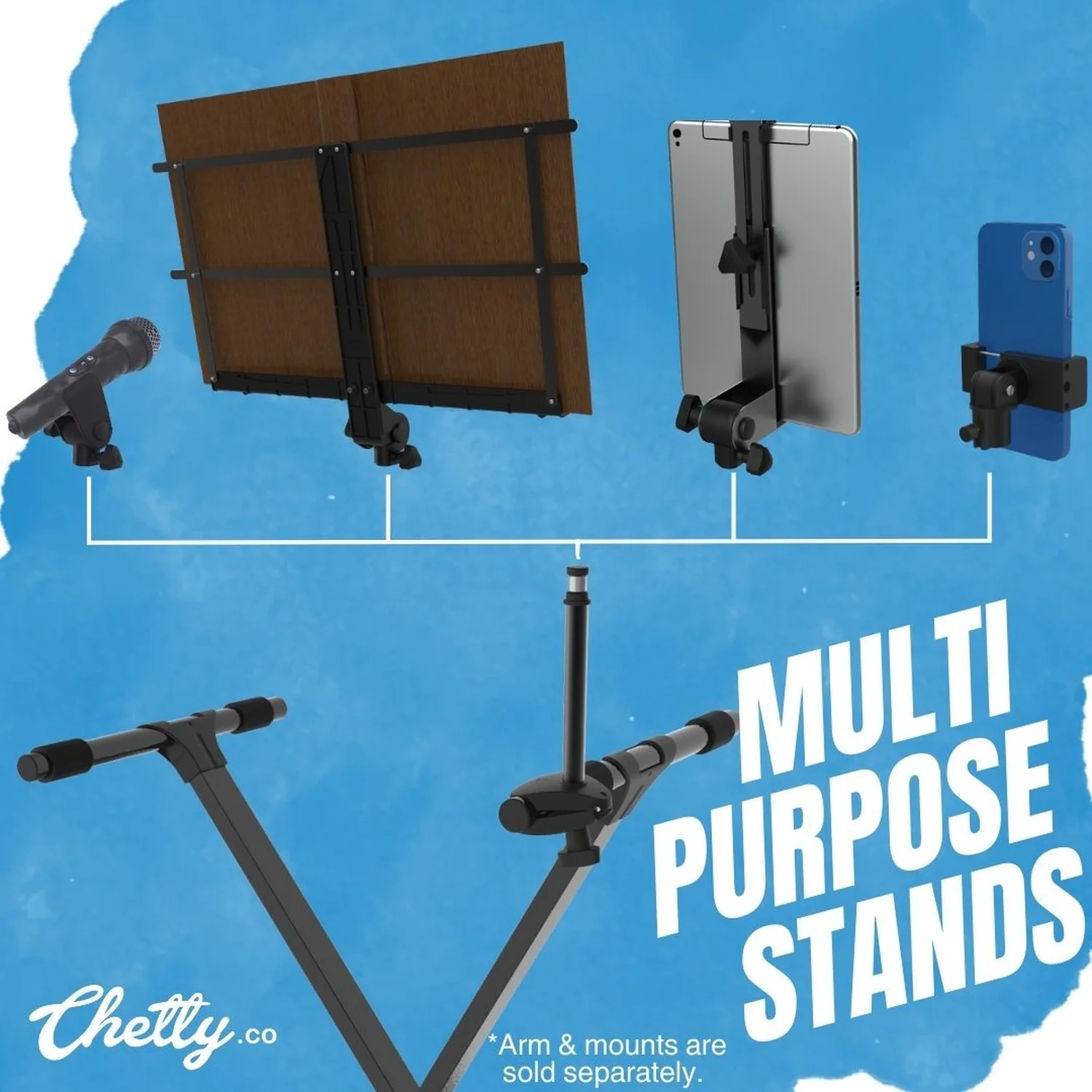 Chetty TT4 X-Type Keyboard Single Braced Stand with 6-level Trigger Locking - Image 5