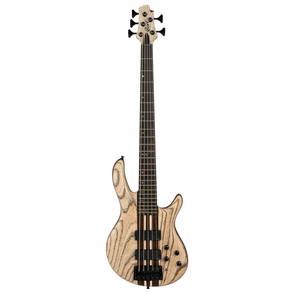 Cort A5 Ultra Ash 5 String Bass Guitar with Case - Etched Natural Black