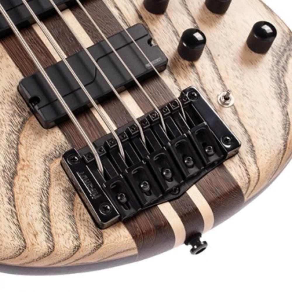 Cort A5 Ultra Ash 5 String Bass Guitar with Case - Etched Natural Black - Image 4