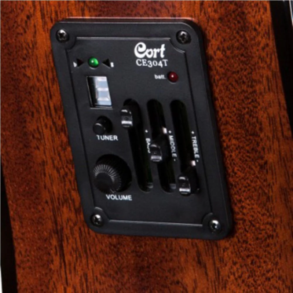 Cort AF500CE Standard Series Open Pore Electro Acoustic Guitar with Gigbag, Strap, Picks, Polishing Cloth & Ebook - Image 4