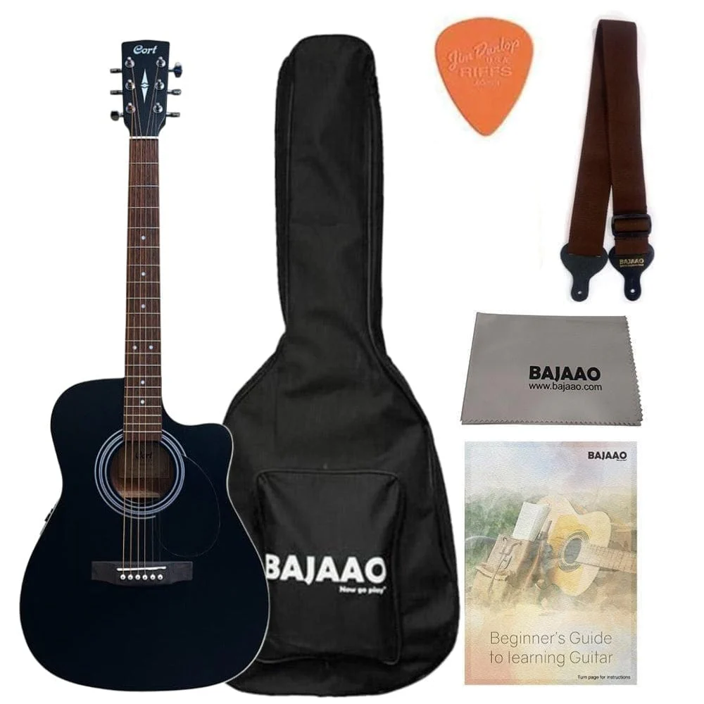 Cort AF500CE Standard Series Open Pore Electro Acoustic Guitar with Gigbag, Strap, Picks, Polishing Cloth & Ebook - Image 9