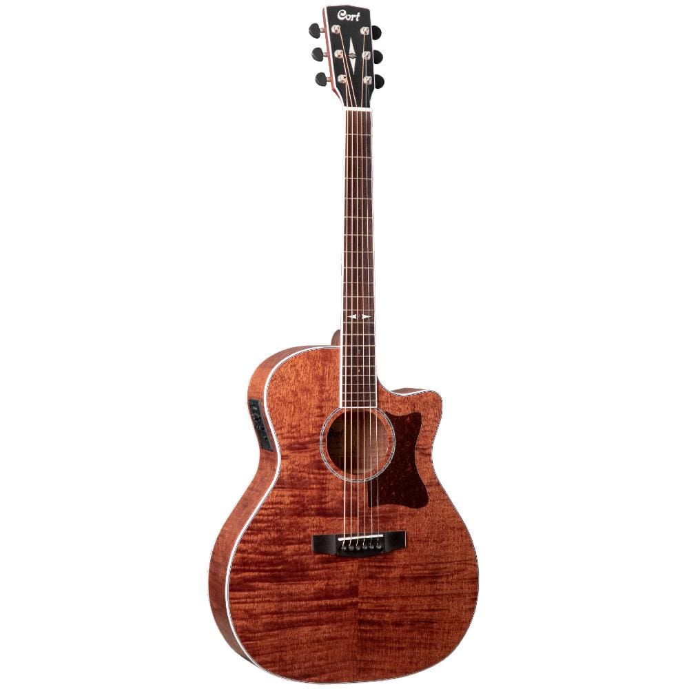 Cort GA5FFHMOP All Flamed Mahogany Electro Acoustic Guitar - Open Pore