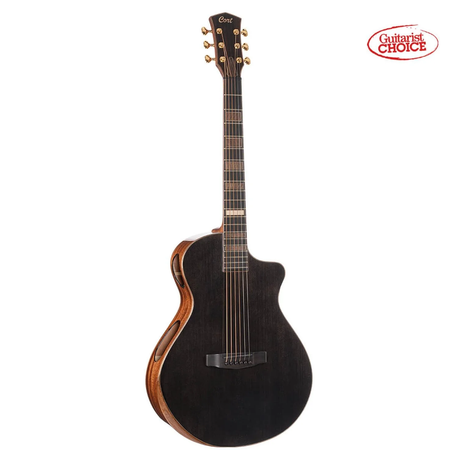 Cort Modern Black 6 String Electro Acoustic Guitar - Trans Black Gloss