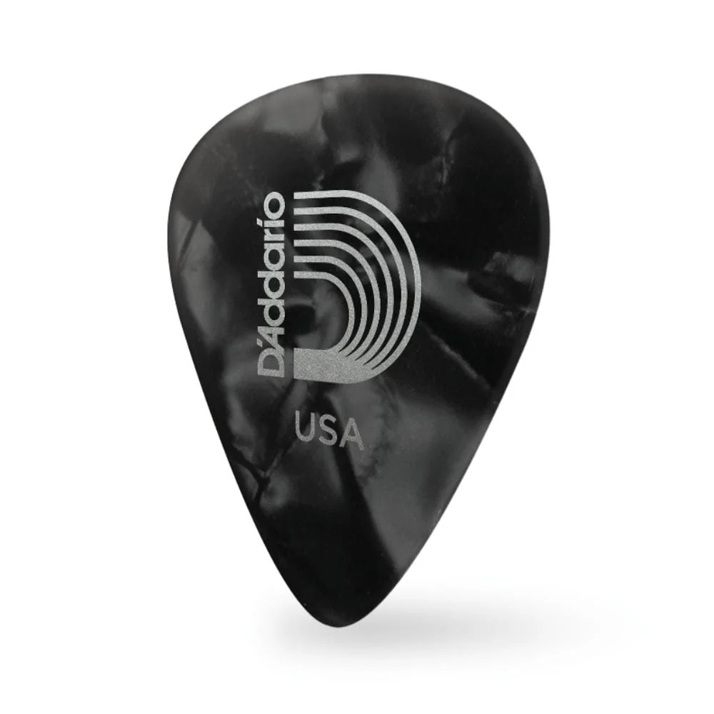 D'Addario Classic Celluloid Black Pearl 0.70mm Medium Gauge Guitar Pick - Image 2