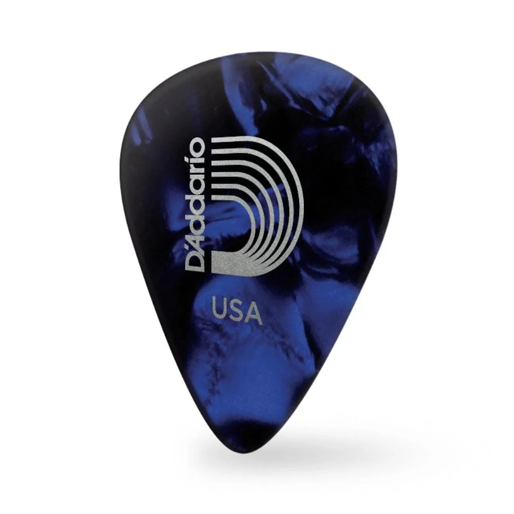D'Addario Classic Celluloid Blue Pearl 1.0mm Heavy Gauge Guitar Pick - Image 2