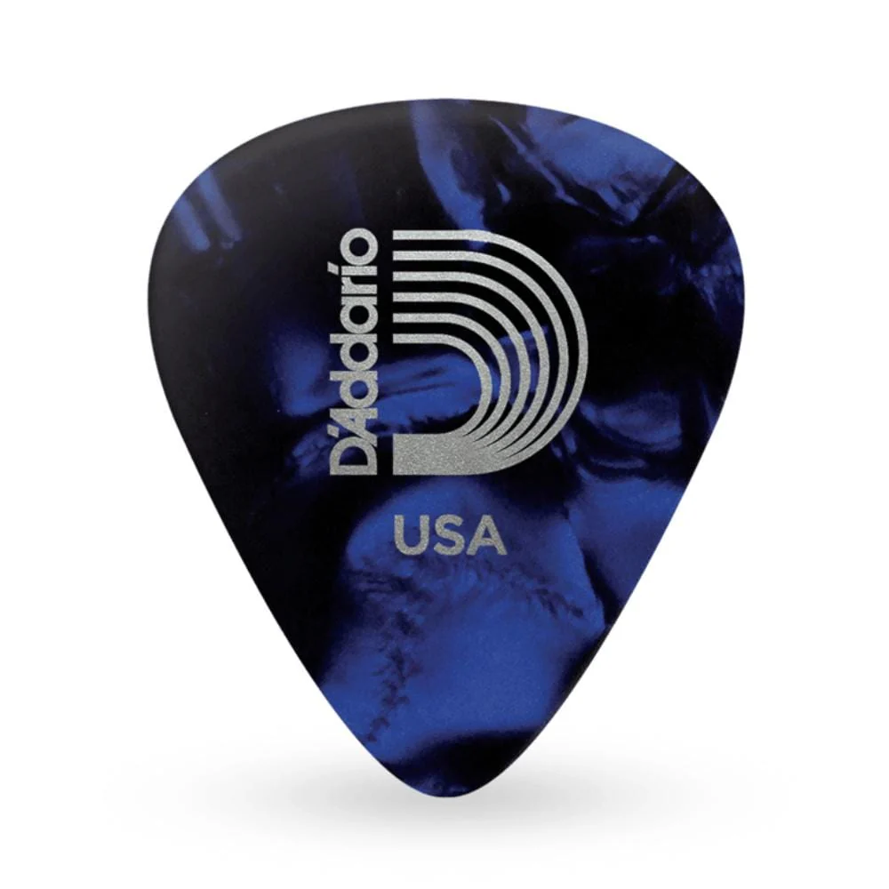 D'Addario Classic Celluloid Blue Pearl 1.25mm Extra Heavy Gauge Guitar Pick