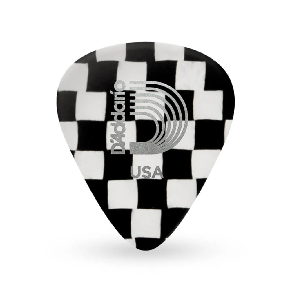 D'Addario Classic Celluloid Checkerboard 0.70mm Medium Gauge Guitar Pick