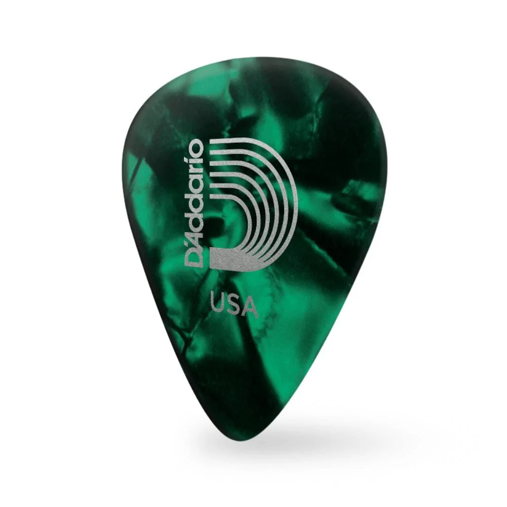 D'Addario Classic Celluloid Green Pearl 0.50mm Light Gauge Guitar Pick - Image 2
