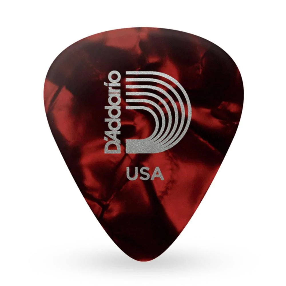 D'Addario Classic Celluloid Red Pearl 0.50mm Light Gauge Guitar Pick