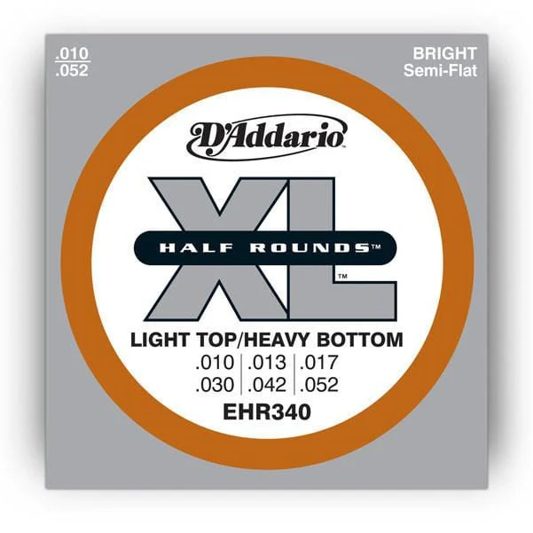 D'Addario EHR340 Electric Guitar Strings - Half Round - 0.010-0.052