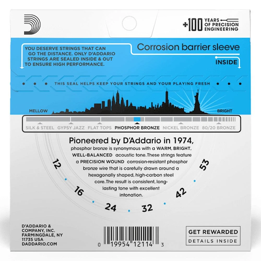 D'Addario EJ16 Phosphor Bronze Light Acoustic Guitar Strings - Image 4