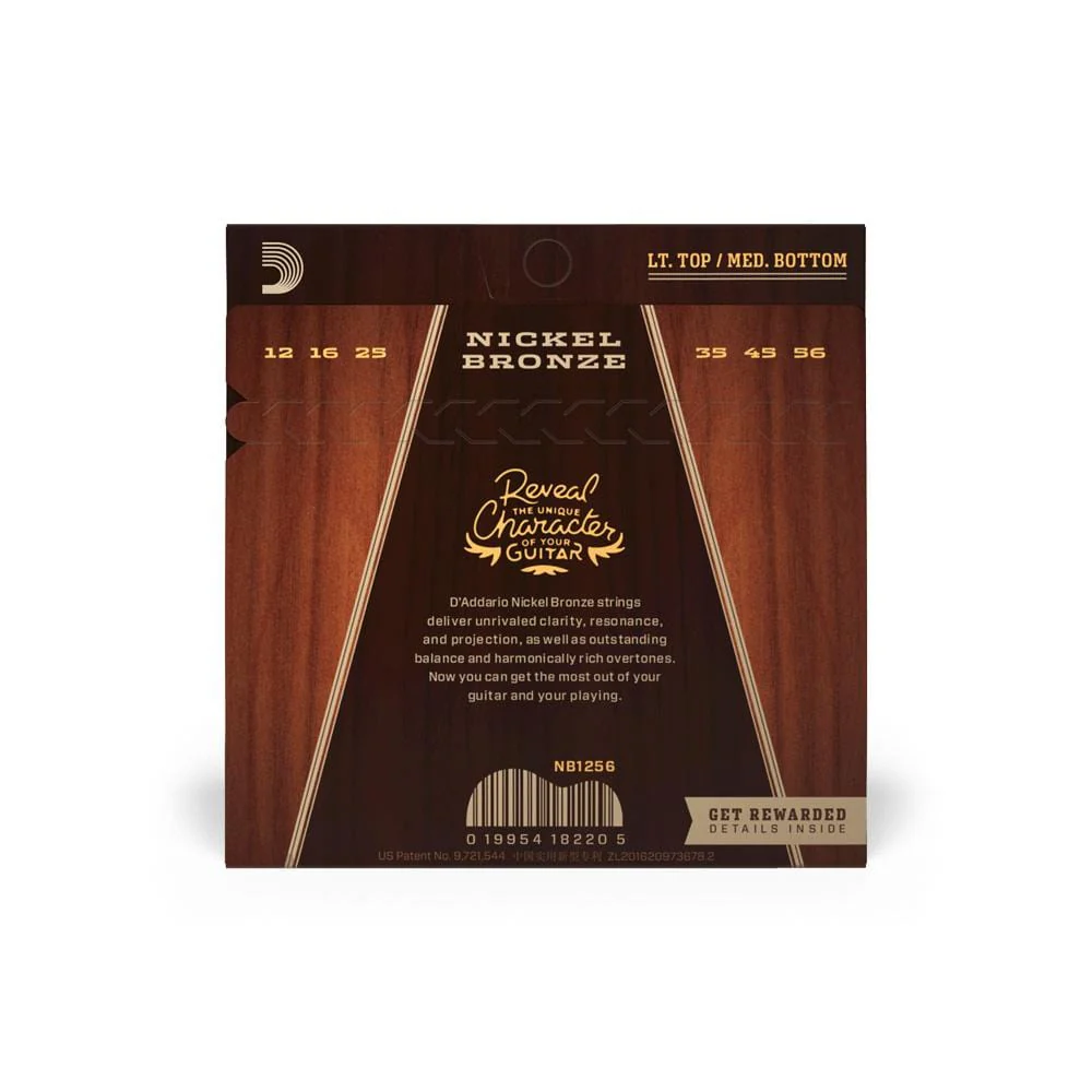 D'Addario NB1256 Nickel Bronze Acoustic Guitar String Set - Image 3