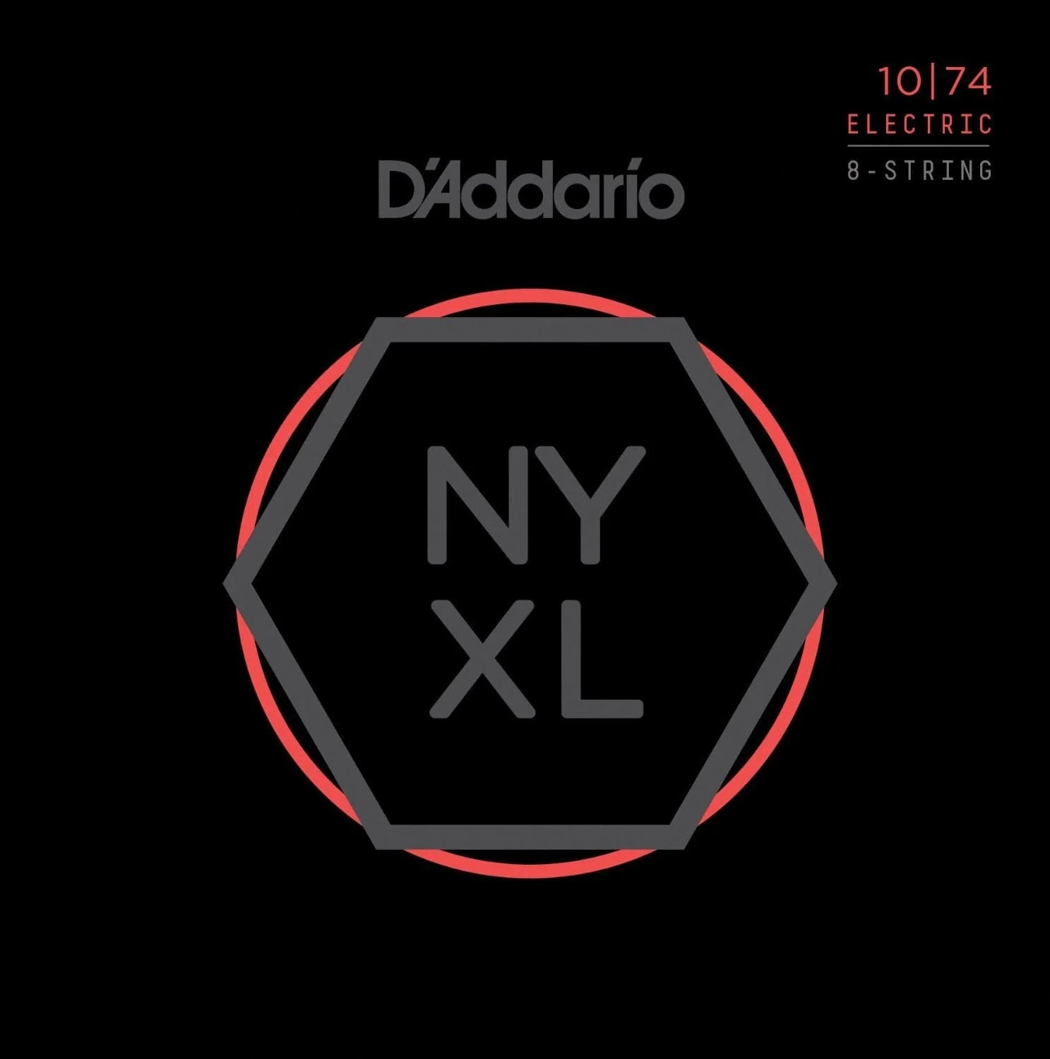 D'Addario NYXL1074 Electric Guitar Strings - Nickel Wound 8-String