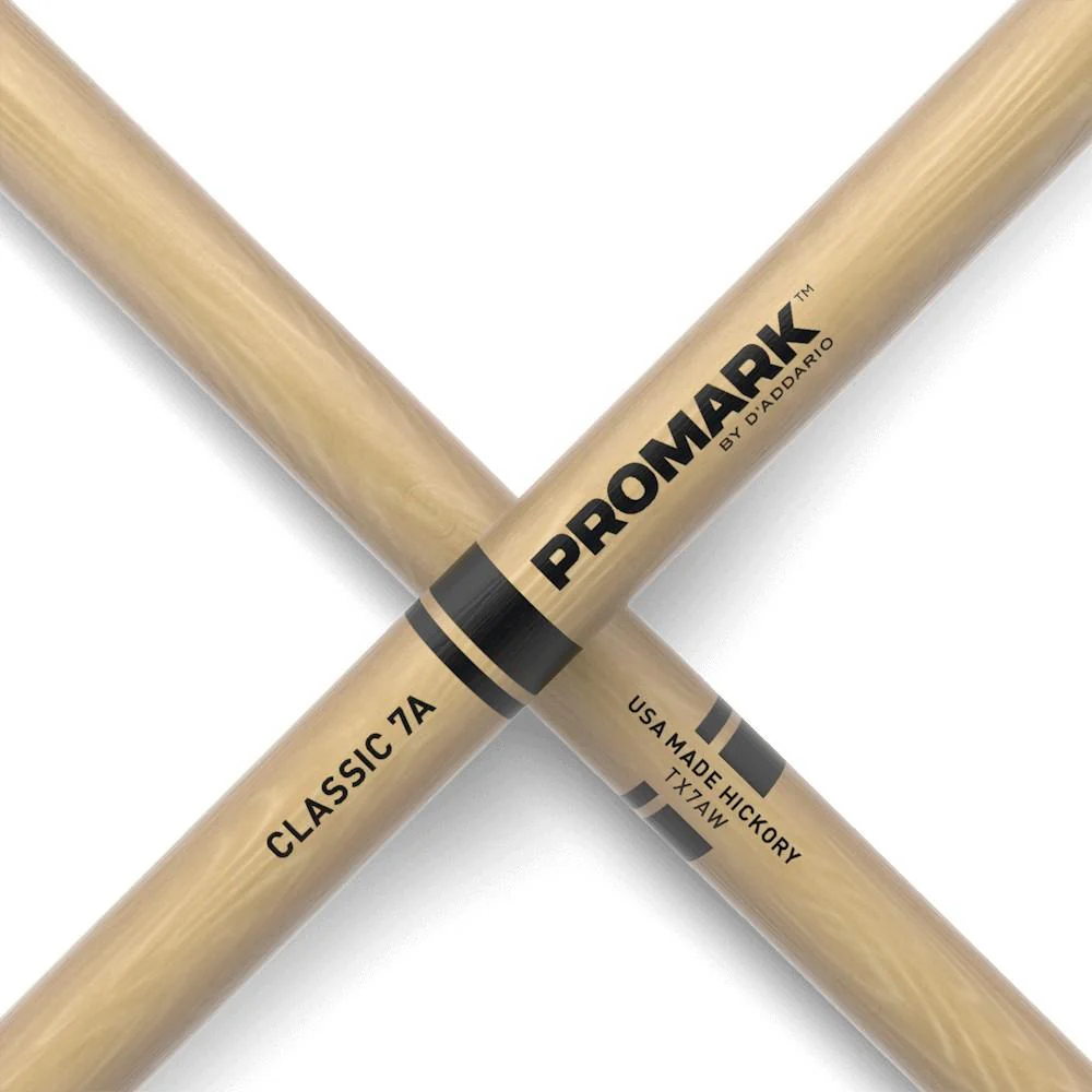 D'Addario TX7AW Classic Hickory Wood Tip Drumstick - 7A - Image 3