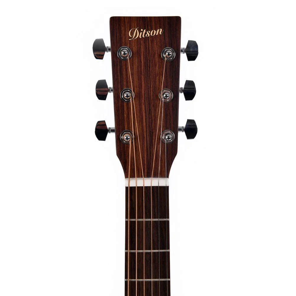 Ditson 000-10 6 String Acoustic Guitar - Natural - Image 4