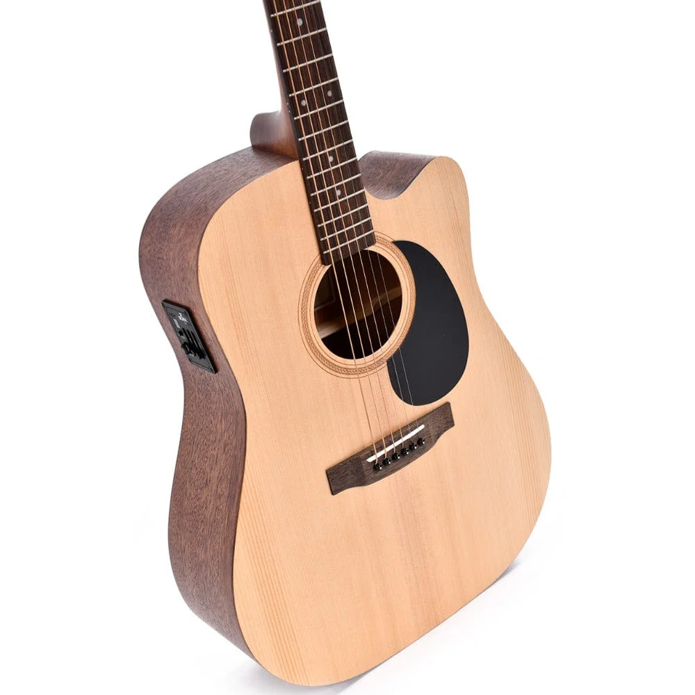Ditson DC-10E 6 String Electro Acoustic Guitar - Natural - Image 3