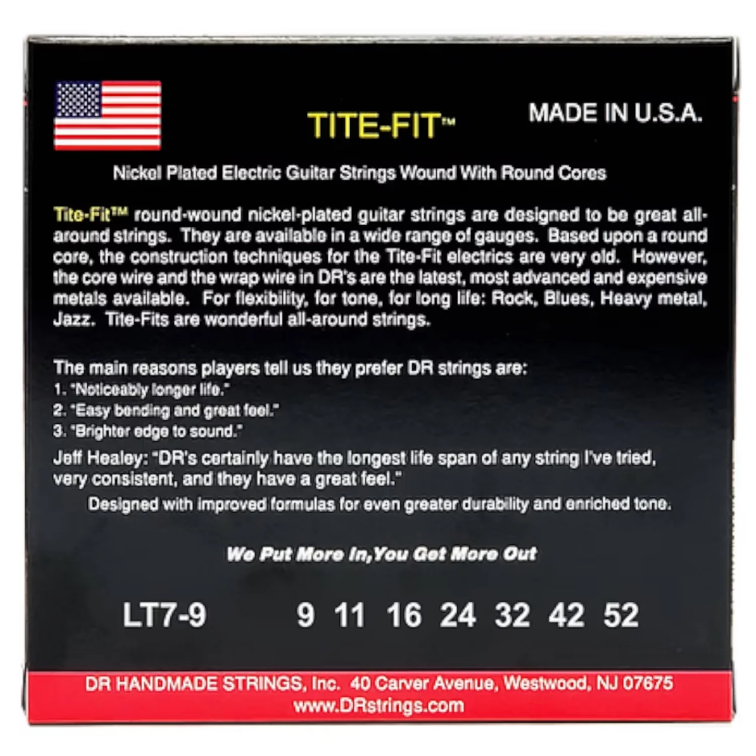 DR String LT7-9 Tite-Fit Light Electric Guitar 7 Strings Set - .009-.052 - Image 3
