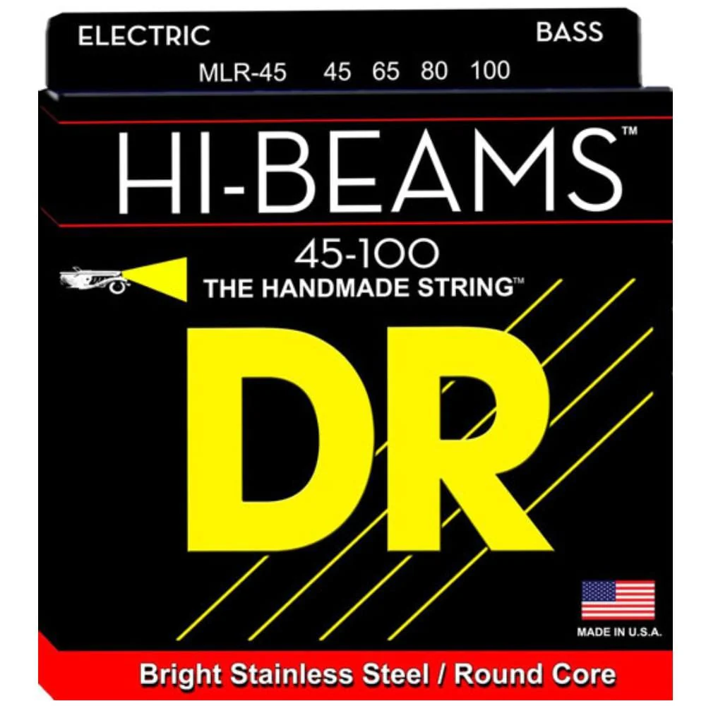DR String MLR45 Hi Beam Medium Light 4 String Bass Guitar String Set