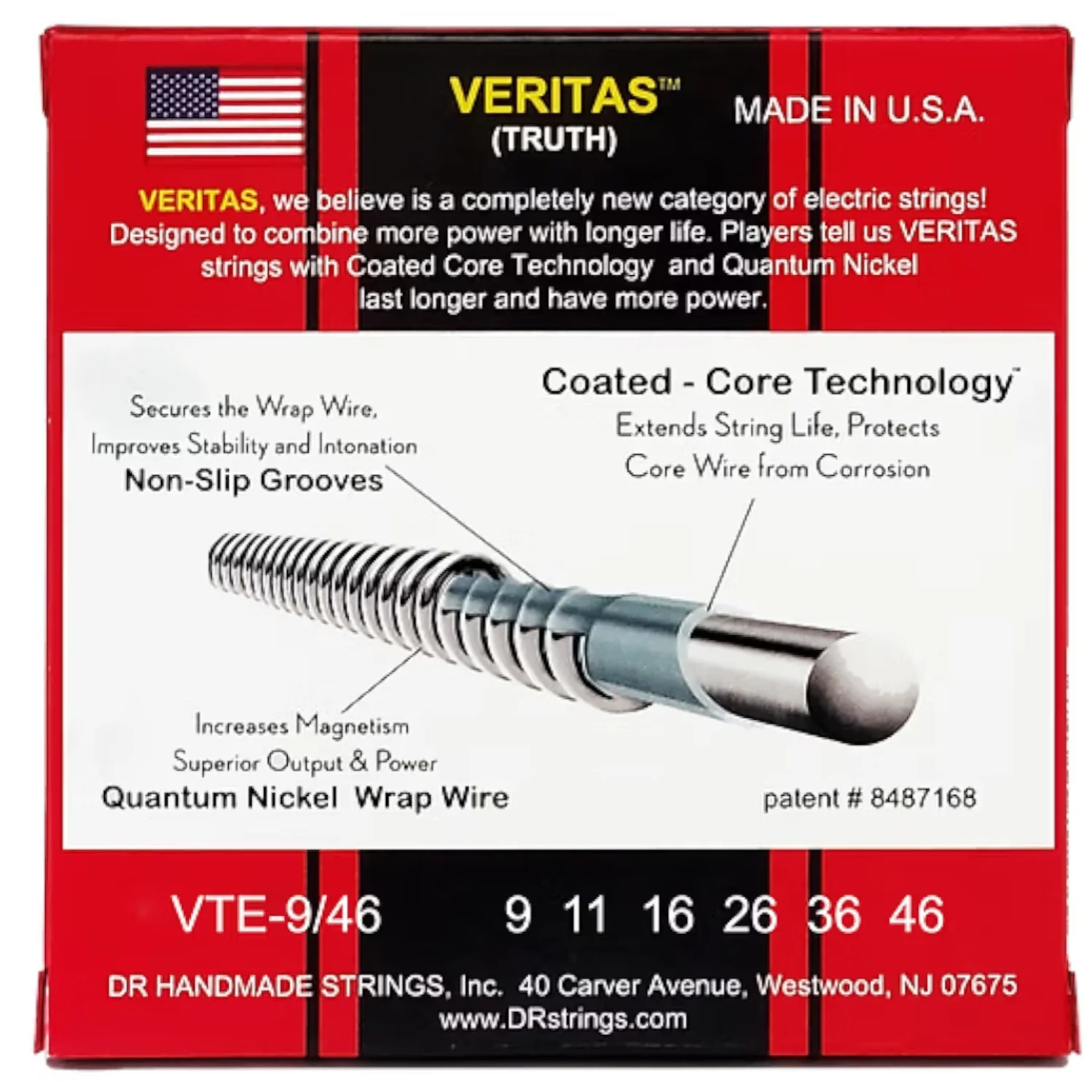 DR String VTE-9/46 Veritas Light to Medium Electric Guitar Strings Set - .009-.046 - Image 3