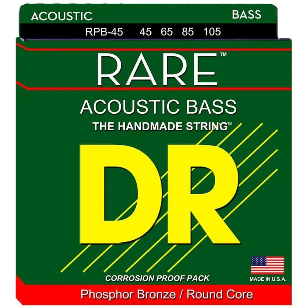 DR Strings RPB45 Rare Phosphor Bronze Medium 4 String Bass Guitar String Set - 45-105